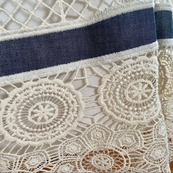 Ann Taylor Blue & Ivory Lace Skirt - Picture 5 of 9